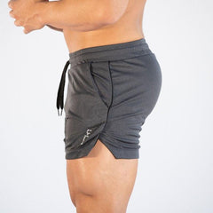 Men's Gym Training Shorts Men Sports Casual Clothing Fitness Workout Running Grid quick-drying compression Shorts Athletics Quick Dry Active Running Bodybuilding Shorts with Pockets