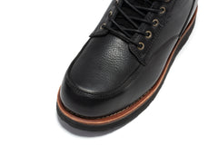 ROCKROOSTER Edgewood Men's 6 Inch Black Steel Toe Wedge Work Boots SAP610BK