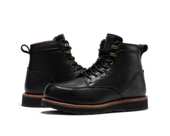 ROCKROOSTER Edgewood Men's 6 Inch Black Steel Toe Wedge Work Boots SAP610BK