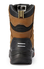 ROCKROOSTER Woodland Men's 8 inch Brown Work Boots, Composite Toe, Slip Resistant, Electrical Hazard Protection, Rubber outsole AK869