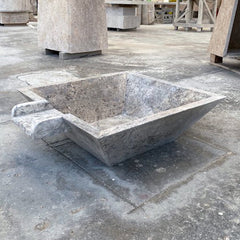 Silver Travertine Natural Stone Pool Square Poolwok with Lip