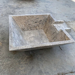 Silver Travertine Natural Stone Pool Square Poolwok with Lip
