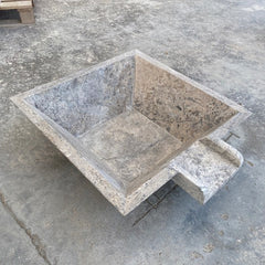 Silver Travertine Natural Stone Pool Square Poolwok with Lip