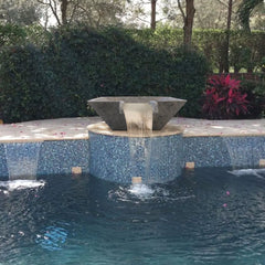 Silver Travertine Natural Stone Pool Square Poolwok with Lip