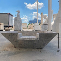 Silver Travertine Natural Stone Pool Square Poolwok with Lip
