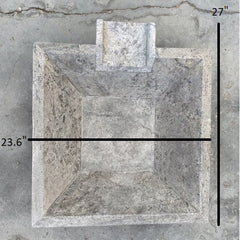 Silver Travertine Natural Stone Pool Square Poolwok with Lip