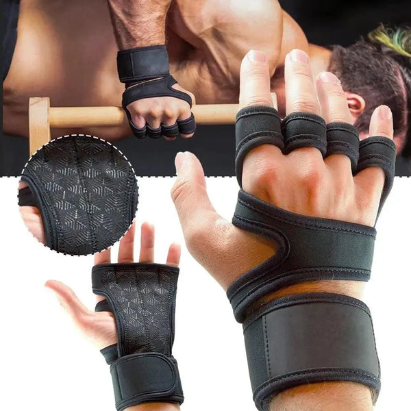 Training Weight Lifting Unisex Gloves Fitness Sports Body Building Gymnastics Grips Gym Hand Palm Wrist Protector Gloves